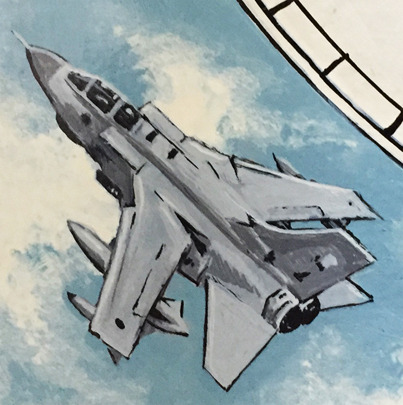 A custom painted clock dial. Its for my father who has piloted these aircraft in his career. Hes intending on putting a mechanism on it and making a custom case.
