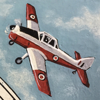 A custom painted clock dial. Its for my father who has piloted these aircraft in his career. Hes intending on putting a mechanism on it and making a custom case.